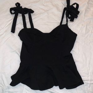 Urban Outfitters tie sleeve tank with corset detail